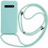 Ququcheng Cover Compatible con Samsung Galaxy S10 Plus,Cellulare Girocollo Custodia con Cordino TPU corda Silicone Case Bumper per Samsung Galaxy S10 Plus Custodia-Verde