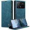 Monweicz Cover Compatibile con Xiaomi Poco X6 Pro 5G, Custodia Portafoglio con Slot per Scheda, Protezione Completa Premium in Pelle PU, Flip Libro Magnetica Xiaomi Poco X6 Pro 5G, Blu-verde