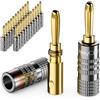 deleyCON 24 Pezzi Connettori a Banana Set - Placcato Oro Avvitabile per Cavo per Altoparlanti Cavo per Altoparlanti 0,75 mm - 4,5 mm & ad es. HiFi Audio Home Theater Ricevitore - Grigio