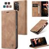 Owlhold Cover per Xiaomi Redmi Note 11/11s/12s - Portafoglio Flip Antiurto Con Cavalletto e Fessure per Carte, Custodia in Pelle - Marrone