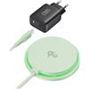 INIU 15W Certificato Qi2 Mag-safe Wireless Charger Menta, Caricatore Senza Fili per iPhone 16 Pro, 15, 14, 13, 12 Plus & AirPods Pro 4/3/2 - Include Cavo USB-C e Adattatore