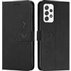EATCYE Cover per Samsung Galaxy A53 5G, Flip Libro Libretto Custodia in Pelle PU per Samsung Galaxy A53 5G [Protezione Completa] [Slot per Scheda] [Funzione di Supporto] (#Nero)