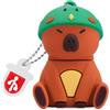 BORLTER CLAMP Chiavetta USB 16GB Simpatica chiavetta a forma di capibara (cappello da martin pescatore) Chiavetta di memoria Novità Chiavetta USB Pendrive regalo per l'archiviazione esterna dei dati