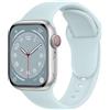 ELETTRONEO C1 Cinturino per Apple Watch Ultra 3 2 49mm, Serie 11 10 46mm, 9 8 7 45mm 41mm, SE 6 5 4 44mm 40mm, 3 2 1 42mm 38mm Donna Uomo Band Bracciale Sport Silicone, Blu ghiacciaio