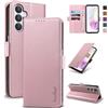 Yunubeyii Cover Libro per Samsung Galaxy A35,Rosa | Blocco RFID,Luxury PU Pelle,Portafoglio,Card Holder,Magnetic Phone Custodia,Kickstand,Protettiva,Antiurto