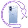 Pnakqil Cover per iPhone 17 con Cordino, Trasparente Custodia con Laccio Tracolla Cellulare Girocollo Collana Protettiva per iPhone 17 6,3 Pollic, Viola 01