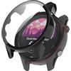 SeNool Custodia Compatibile con Garmin Forerunner 255S, PC Cover Rigida con Vetro Temperato Protezione di Schermo, [Durezza 9H] Case per Garmin Forerunner 255s - Nero