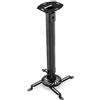 deleyCON Supporto per Videoproiettore Universale da Soffitto Inclinabile di +/- 15° Girevole a 360° Portata 13,5Kg Regolabile in Altezza da 545mm a 900mm - Nero