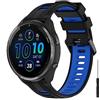 GIOPUEY Cinturini Compatibile con Garmin Forerunner 965/955/945/745, Morbido TPU Cinturino [Design a Colori di Giunzione] - Black/Blue