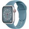 ELETTRONEO SBC1 Cinturino per Apple Watch Ultra 2 49mm, Serie 10 46mm, 9 8 7 45mm 41mm, SE 6 5 4 44mm 40mm, 3 2 1 42mm 38mm Donna Uomo Band Bracciale Sport Silicone, Megalodonte blu