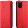 OKZone Cover per Samsung Galaxy A03S, Custodia Flip Pelle Portafoglio Magnetica Libro [Slot Schede], Silicone TPU Bumper Wallet Supporto Cover, Antiurto [Kickstand] (Rosso)
