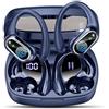 Poounur Cuffie Bluetooth Sport, Auricolari Bluetooth 5.3 Wireless con 4 ENC Cancellazione Rumore Mic, 50 Ore HiFi Stereo Cuffie Wireless, IP7 Impermeabile, Cuffiette Bluetooth con LED Display, USB-C, Blu