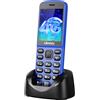 uleway Telefono Cordless Digitale and Cellulare per Anziani 2 in 1, 4G VoLTE Cellulare Sbloccato con Bluetooth, Richiede SIM, Batteria da 1400 mAh, Perfetto per Anziani e come Telefono di Scorta, Blu