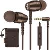 LUDOS OMNITONE Auricolari In-Ear Cuffie, Cuffiette con Filo e Microfono, 5 Anni di Garanzia, Cuffie Isolamento Acustico, Cuffiette Cellulare, Jack 3,5 mm per iPhone, Apple, Samsung, Huawei - Marrone