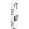 EUGAD Libreria Girevole a 4 Piani, Saffale Salvaspazio, Libreria Bianca per Camera da Letto, Soggiorno, Ufficio, Studio, 35 x 145 x 35 cm