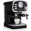 KLARSTEIN Espressionata Gusto - Macchina Caffè Espresso, Macchinetta per cappuccino, Serbatoio: 1L, 1100W, indicatore di Temperatura, Tecnologia Easy Brewing, Nero