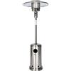 CLICLED Stufa a Gas GPL da 15Kg Stufa Fungo 13kW Accaio Inox 2.21MT Grigio Silver Esterno gpl 221cm Ruote FSD-A
