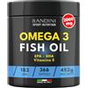 Bandini® Omega 3 Olio di Pesce 2000mg | 366 Capsule Molli (6 mesi) ad Alto Dosaggio - 600mg Acidi Grassi Essenziali EPA e DHA in forma di trigliceridi bioattivi | Omega-3 Softgels - Senza retrogusto