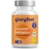 Gloryfeel Curcuma ad Alto Dosaggio 3330 mg, 180 Capsule di Curcumina con Pepe Nero e Zenzero, Integratore Bio Antiossidante per Supportare le Funzioni Digestive*, 100% Vegan, Senza Additivi