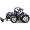 siku 3223, Trattore di Natale New Holland T7.340 HD, 1:32, Metallo/Plastica, Blu/Bianco, Incluso Conducente Babbo Natale, Gancio di Traino, Cofano Apribile