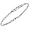 Breil, Collezione Loop, Bracciale Uomo in Acciaio Specchiato, Design Contemporaneo, Sottile Cavetto in Acciaio Decorato con Cubic Zirconia, Chiusura a Gioielleria Regolabile 17.5-20 cm, Color Argento