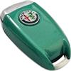 JUNMEI Cover di ricambio per chiave telecomando dell'auto, in plastica ABS ed effetto fibra di carbonio, 3D, con logo colorato, verde A