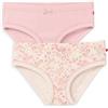People Wear Organic Slip in cotone biologico Fiori - set da 2 pz - col. rosa