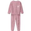 People Wear Organic Pigiama in ciniglia di cotone bio Gufo -col. malva