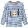 People Wear Organic Maglietta lunga in cotone bio Let's go Wild - col. righe blu fumo