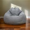 HORLSKI Grandi pouf per interni ed esterni, per adulti, impermeabili, a forma di pera, in poliestere, senza imbottitura, per soggiorno, giardino, grigio scuro, 80 x 90 cm