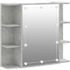 vidaXL Mobile a Specchio con LED Grigio Cemento 70x16,5x60 cm