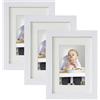 BD ART Set di 3 Cornici Portafoto 15 x 21 cm con Passepartout 10 x 15cm, Bianco