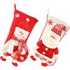 Wuuooei 2Pcs Calze Natalizie da Appendere 45*28cm Grandi Calza Natalizia con Babbo Natale Pupazzo di Neve Sacchetto Regalo Calza di Natale Camino di Natale Appeso Calze per Albero di Natale Festa di Natale