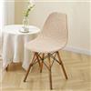 SUIOKPO Coprisedie con Schienale 1/2/4/6/8 Pezzi, Jacquard Fodere Coprisedia Elasticizzato Elegante Nordico Sedia Scandinave Fodere Coprisedia per Sedia Adatta per Casa,Hotel,Beige,4 PCS