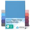 etérea Himmlische Qualität etérea Jersey Topper Lenzuolo con Angoli 140x200-160x200 cm Azzurro Epaisseur 5-10 cm - 100% Cotone - Oekotex Materasso Letto Copripiumino - Lenzuola 140x200cm - 160x200cm Blu