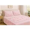 Corredocasa Completo Lenzuola in Flanella - Letto Matrimoniale 2 Piazze | Set Lenzuola Invernale Morbido e Caldo, Include Lenzuolo Sopra, Lenzuolo con Angoli Elasticizzati e Federa Coordinata (Rosa)