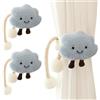 AOOPOO 2 PCS Fermatende per Tende, Fermi per Tende con Nuvole dei Cartoni Animati con Sfere di Perline, Anelli di Gancio per Tende con Nuvole per La Decorazione della Stanza dei Bambini