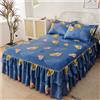 Morbuy 3 Pezzi Set Gonna da Letto per Singolo Matrimoniale e Una Piazza e Mezza Elasticizzata Copriletto con Volant Coprirete per Letto Lenzuola con 2 Federe (100x200+48x74cm,Piuma)