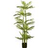 HOMCOM Pianta Artificiale di Palma da 140 cm a 45 Foglie e 5 Rami con Vaso Ø15x12 cm, per Interni ed Esterni, Verde