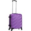 R.Leone Valigia EasyJet 56x45x25 cm Trolley Bagaglio a mano in ABS 4 Ruote 2130 (S 56x45x25cm, Viola)