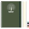 Mlife notebook B5 Foderato, 300pagine quaderno a spirale, copertina rigida in PVC con stampa dell'albero della vita, 100g/M² carta resistente all'inchiostro, per donne, uomini, 17,7x 25cm-verde