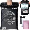 EMBALLAX - 20 Buste per Spedizioni Vinted grandi CON TASCA PER BOLLETTINO - XXL 60x45cm - NON TRANSPARENTI/RESISTENTI - Sacchetti Spedizione in Plastica - Pochette per Spedizioni Postali - grazie