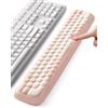 MEATANTY Poggiapolsi Tastiera in Memory Foam, Oro Champagne e Crema | Imbottitura morbida, rivestimento traspirante e base antiscivolo per lavoro, studio e gaming.