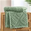 WONGS BEDDING Morbida coperta 150 x 200 cm, verde crema, calda coperta in pile, per divano, ufficio, ragazza