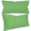 npluseins federe in tinta unita in confezione da 2 e dal design discreto 1154.1498, 40 x 80 cm, verde