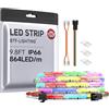 BTF-LIGHTING FCOB COB RGB WS2811 IC Indirizzabile Striscia LED DC24V 3m 864LEDs/M 26W/M 12mm Bianco PCB Inseguimento Colore Flessibile Corda LED IP66 Impermeabile Per Uso Interno(Solo Striscia)