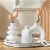 AiiBowy [AiiBowy] Set di 3 Vaso Ceramica Bianco - Vasi Ceramica Bonsai - Vasi Opachi Deco Per l'erba Della Pampa, Per Centrotavola, Vaso Moderni Decorativi Per la Decorazione Della Casa (Bianco Set di 3)