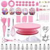 Vlecexs Set Pasticceria 255 Pezzi, Kit Pasticceria Professionale con Piattaforma Girevole, Ugelli in Acciaio Inox, Spatole e sac à Poche in Silicone, Perfetto per Pasticceria e Cake Design