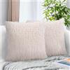 ACUSHLA Set di 2 federe per cuscini soffici, 45 x 45 cm, in morbida pelliccia sintetica, lussuose, moderne, pelose, per decorare la casa, divano, soggiorno, letto, sedia (bianco crema)