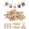 AOTOPYU 120 Pezzi Mollette in Legno in Miniatura Naturale, per Fai da Te, Decorazioni, mini mollette in legno per biancheria, per scuola, ufficio, compiti a casa (Natura, 3cm)